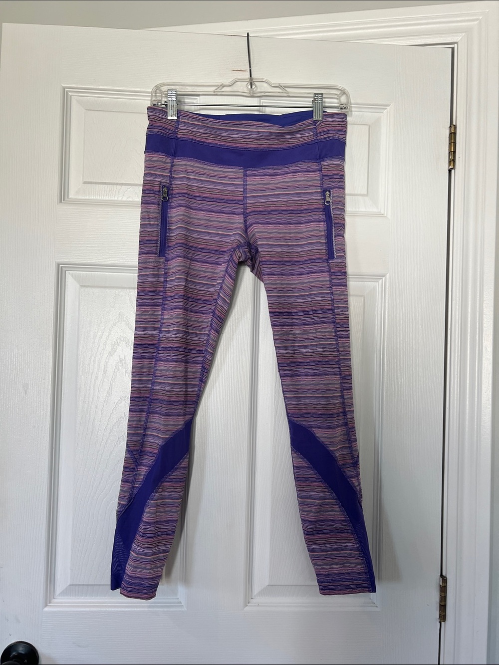 lululemon athletica Purple Striped Performance Leggings